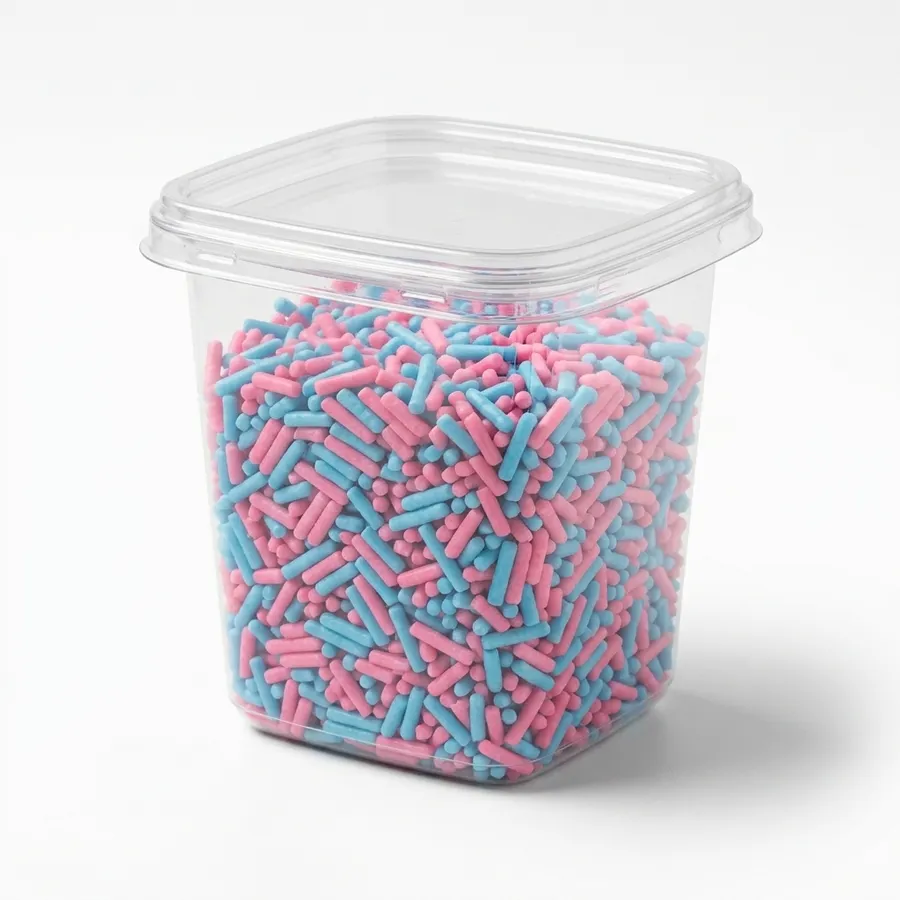 Cukrové mini válečky růžové a modré v balení 50 g, jedlé zdobení