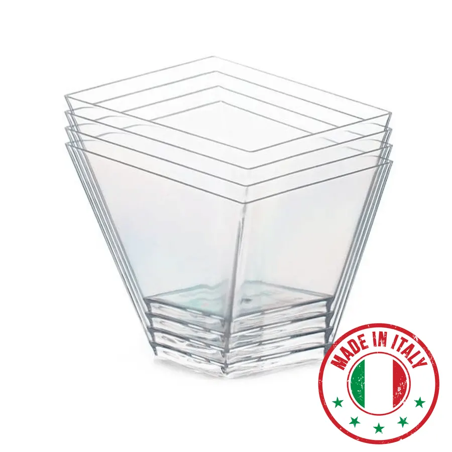 Transparentní plastový pohárek o objemu 100 ml na dezerty, balení 6 kusů