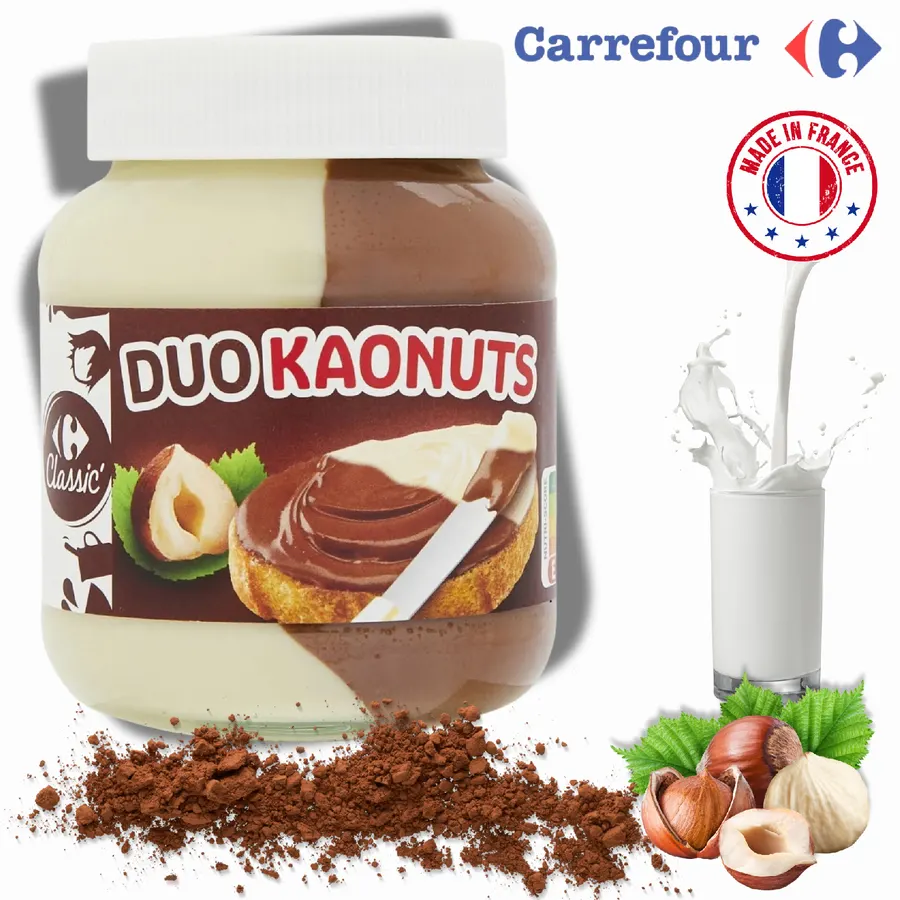 Dvoubarevná oříšková pomazánka s kakaem v balení 400 g