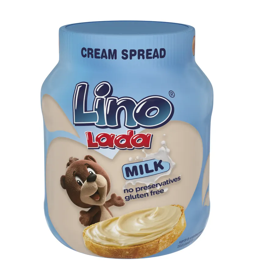 Mléčná pomazánka Lino Lada Milk v balení 350 g, bílá krémová pomazánka pro sladké pečení