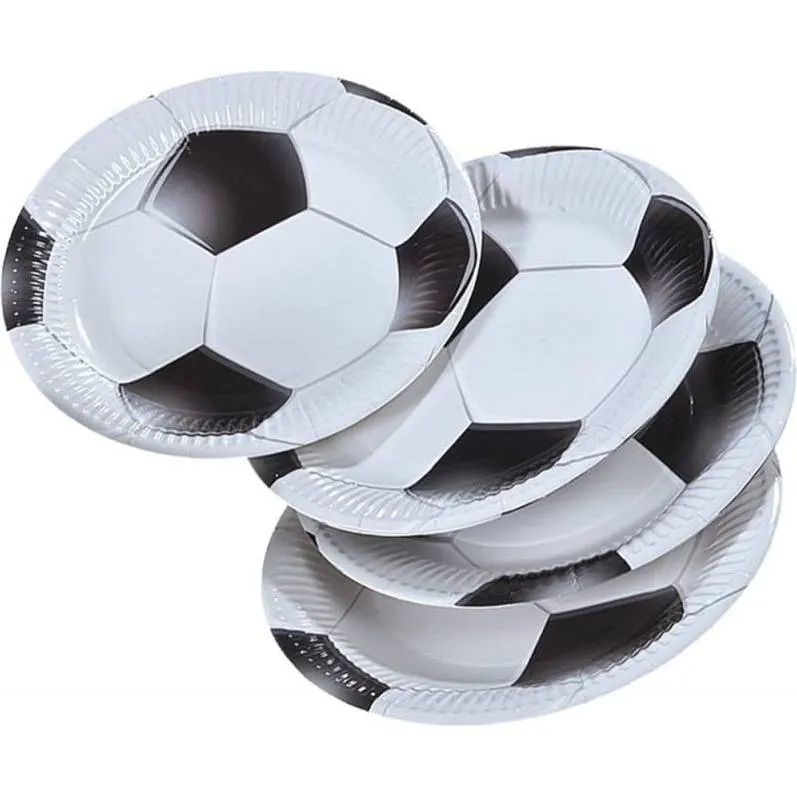 Papírové tácky s fotbalovým motivem, průměr 23 cm, balení 8 ks