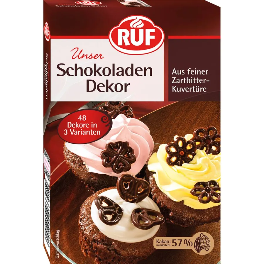 Čokoládové zdobení RUF v balení 38 g, tmavě hnědá čokoládová posypka