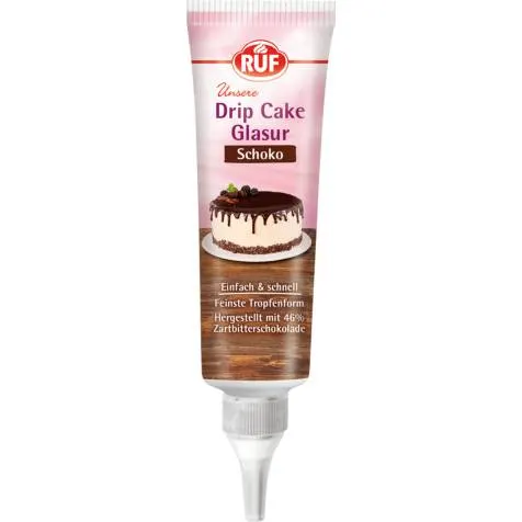 Veganská čokoládová poleva RUF Drip Cake Glaze v tubě, balení 125 g