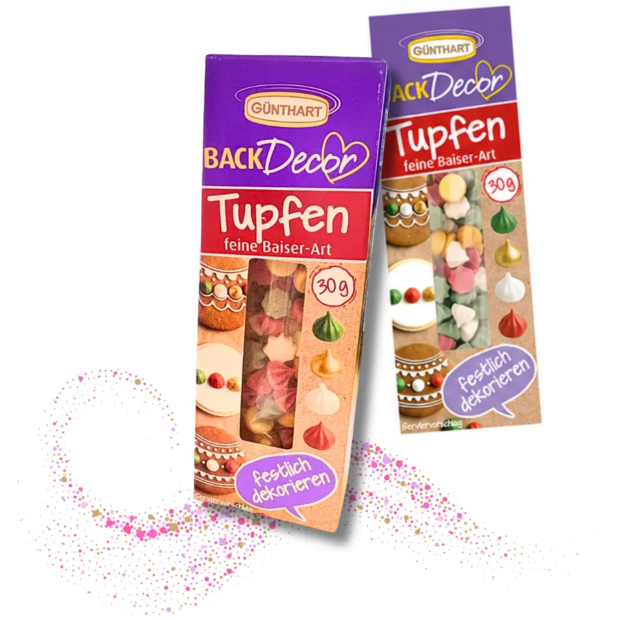 Cukrové mini pusinky v zelené, zlaté, bílé a červené barvě v krabičce 30 g
