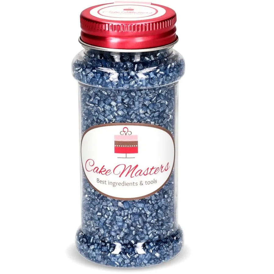 Modrý posypový cukr na zdobení v balení 100 g, výrazná modrá barva