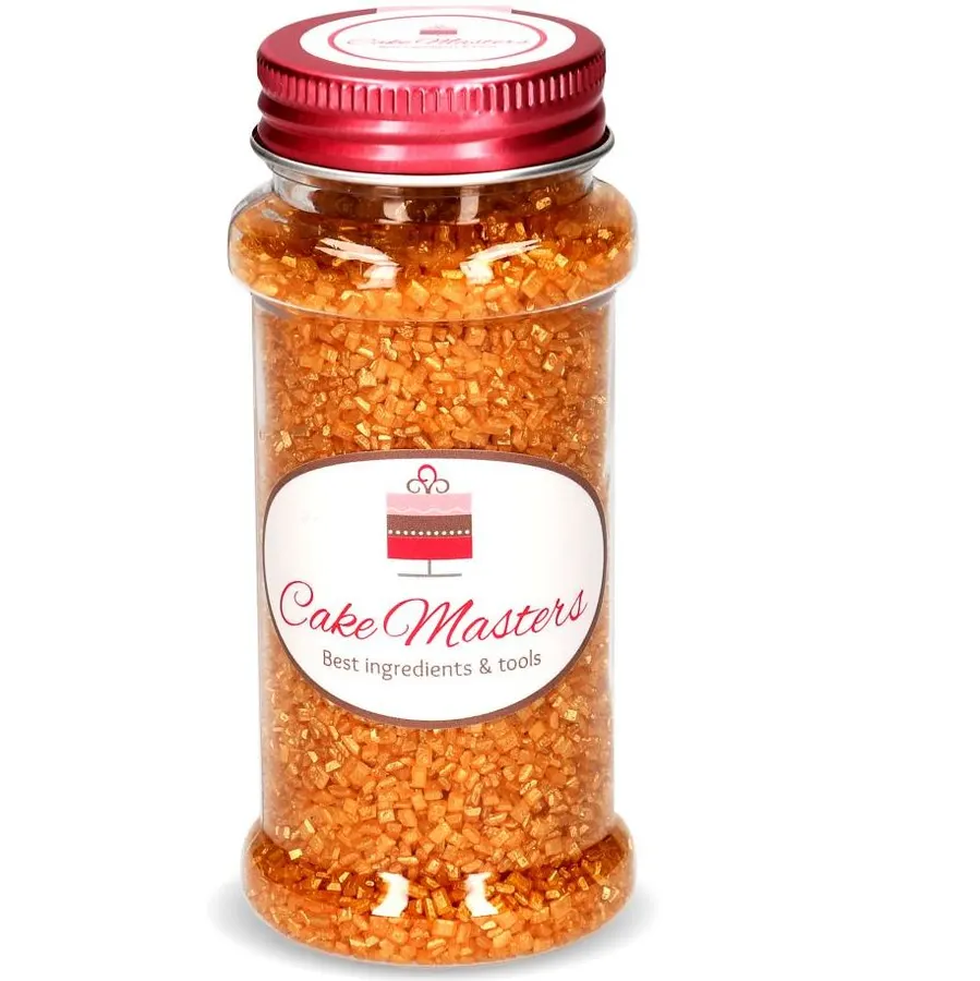Zlatý cukr na zdobení v balení 100 g, zlatá barva s drobnými třpytivými krystalky