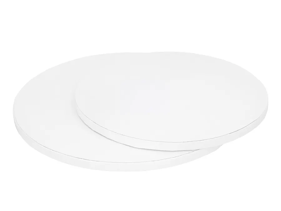 Bílá kulatá dortová podložka o průměru 25 cm a tloušťce 12 mm