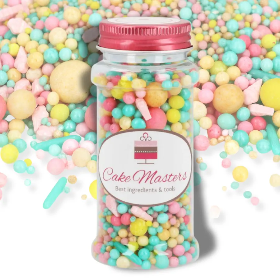 Růžové rýžové sypání Cotton Candy v balení 80 g pro zdobení dortů a cukroví