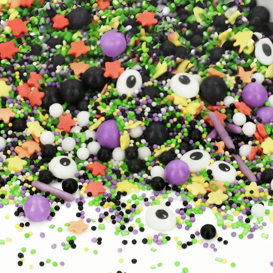 Cukrové posypy Sprinkles Happy Halloween, pestrý halloweenský mix barevných posypů a tvarů v balení 80 g
