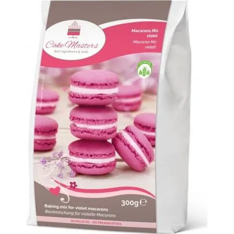 Sypká směs na makronky ve fialové barvě, balení 300 g, značka Cake Masters