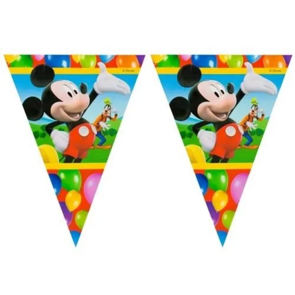 Vlaječková girlanda s motivem Mickeyho Mouse a přátel, plastová, délka 230 cm, 1 ks v balení