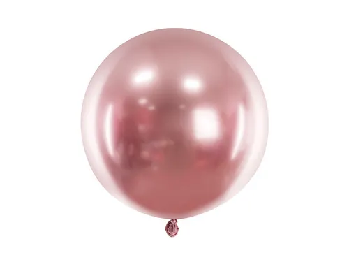 Chromový růžový latexový balónek o průměru 60 cm s lesklým povrchem, 1 ks