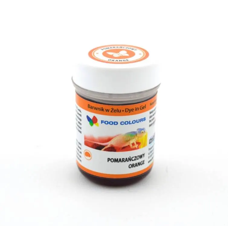 Gelová potravinářská barva Food Colours oranžová v balení 35 g