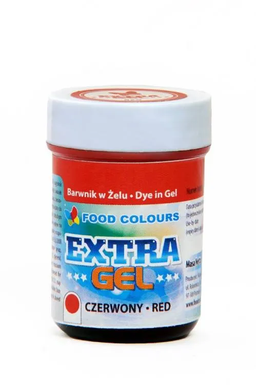 Gelová barva Food Colours Extra Red, extra červená, balení 35 g