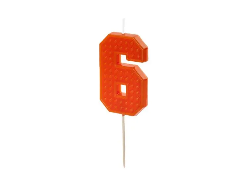 Červená dortová svíčka na špejli PartyDeco, výška 6 cm, jeden kus