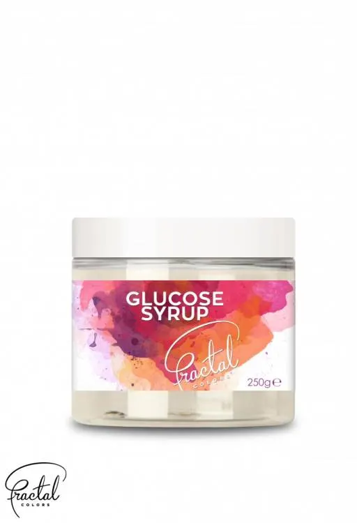 Glukózový sirup Fractal v balení 250 g, čirá viskózní kapalina pro cukrářské krémy a karamel