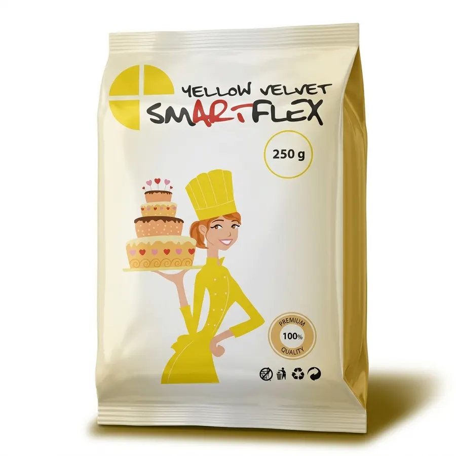 Žlutá potahovací dortová hmota Smartflex s vanilkovou příchutí, balení 250 g