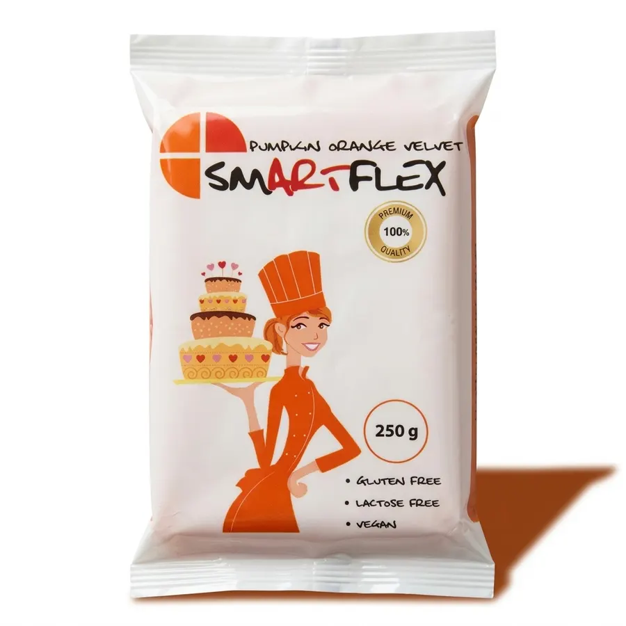 Oranžová potahovací dortová hmota Smartflex s vanilkovou příchutí, balení 250 g