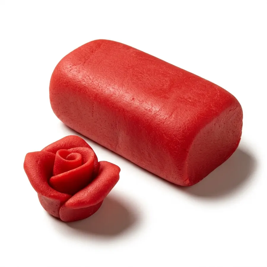 Červený barvený marcipán SweetArt s 30% mandlí, balení 150 g