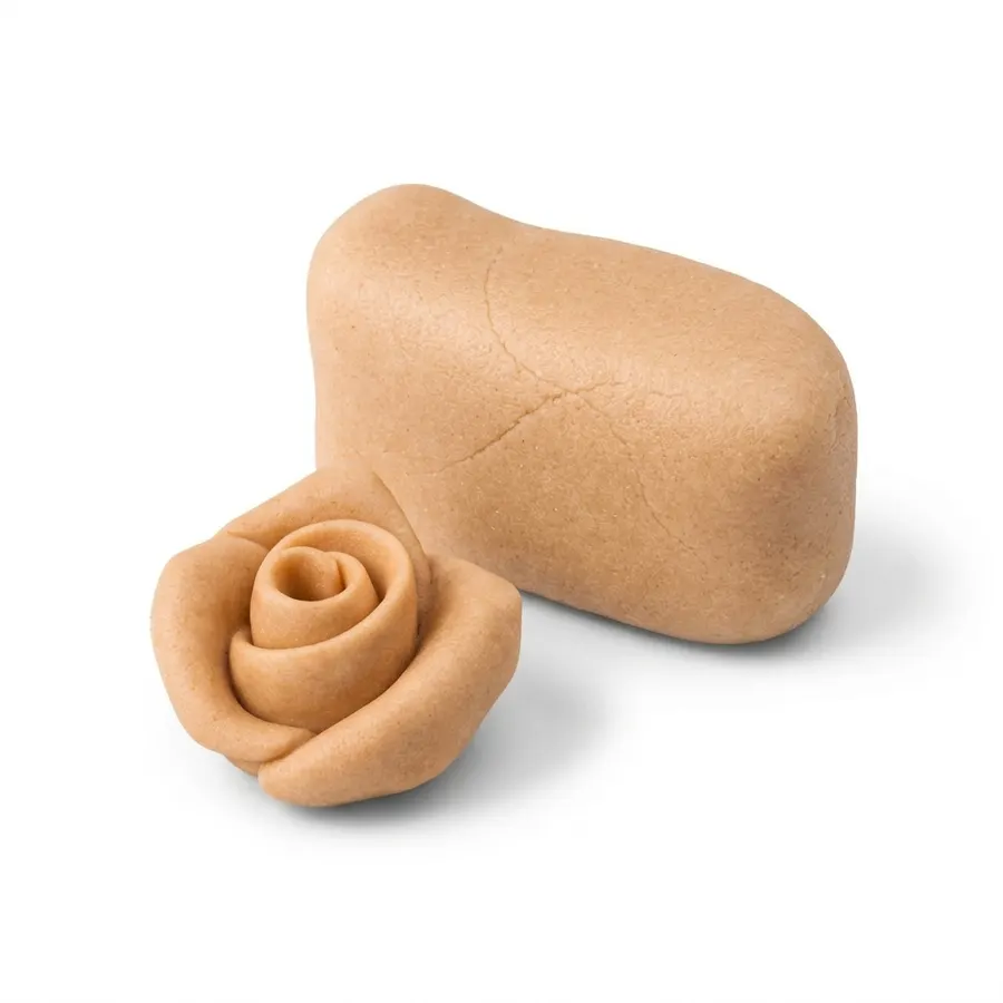 Krémový barvený marcipán SweetArt v balení 150 g, světle hnědý, připravený k modelování ozdob