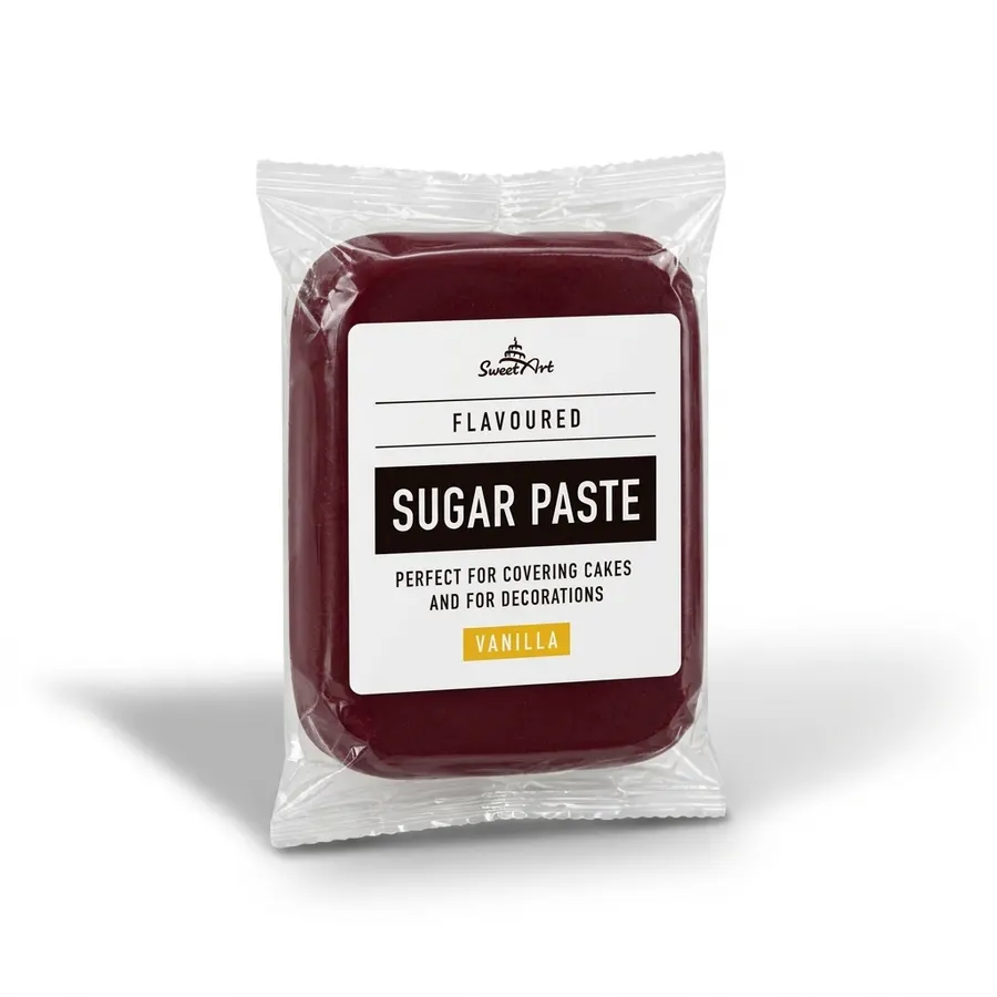 Hnědočervený vanilkový fondán na dort v odstínu Burgundy, balení 250 g