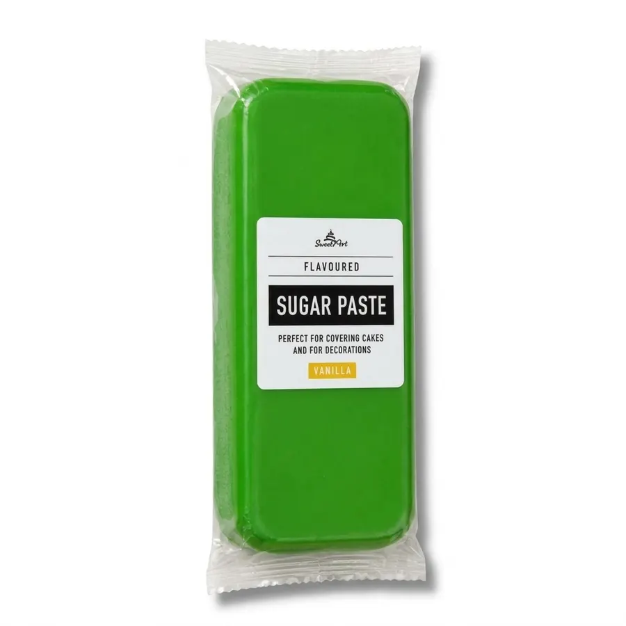 Zelená potahovací hmota SweetArt fondán, balení 1 kg, vanilková příchuť