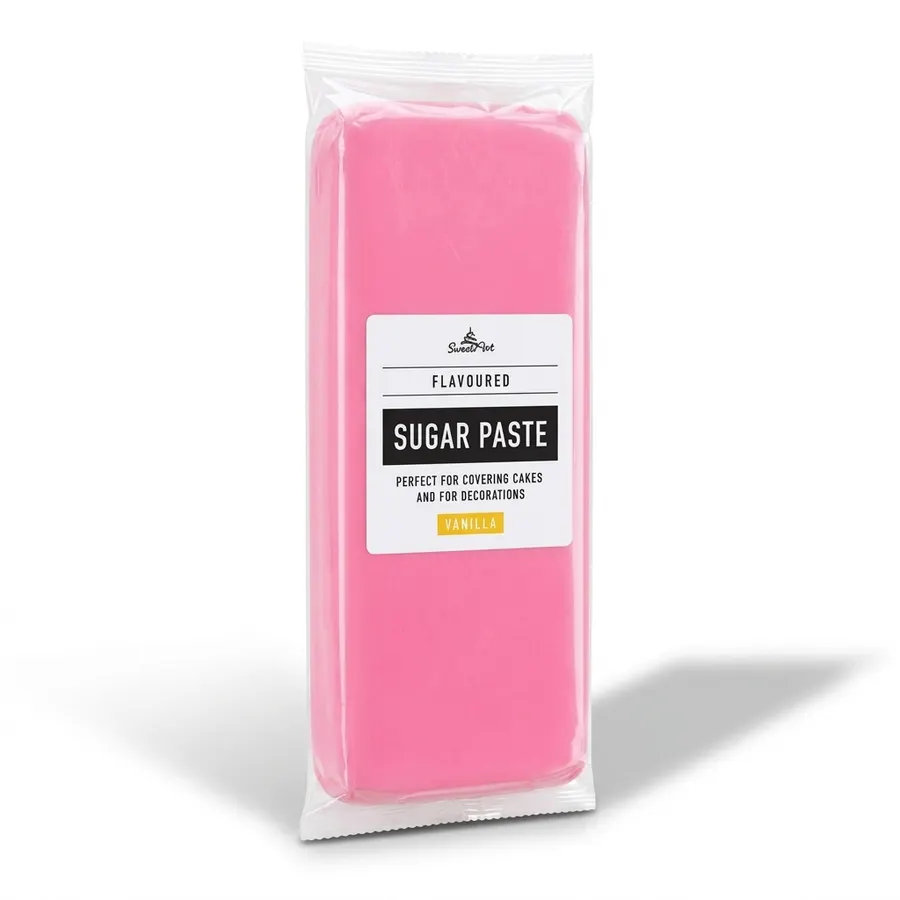 Růžový potahovací fondán SweetArt v balení 1 kg, hmota na potahování dortů