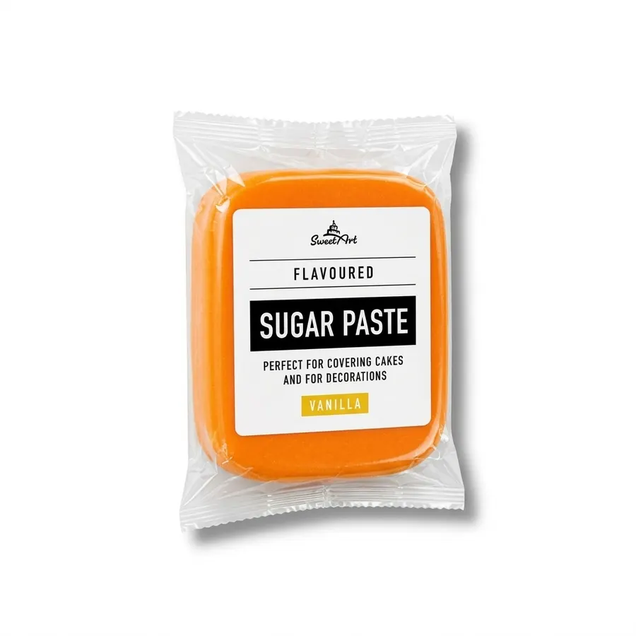 Neonově oranžový vanilkový fondán na dort SweetArt, balení 250 g