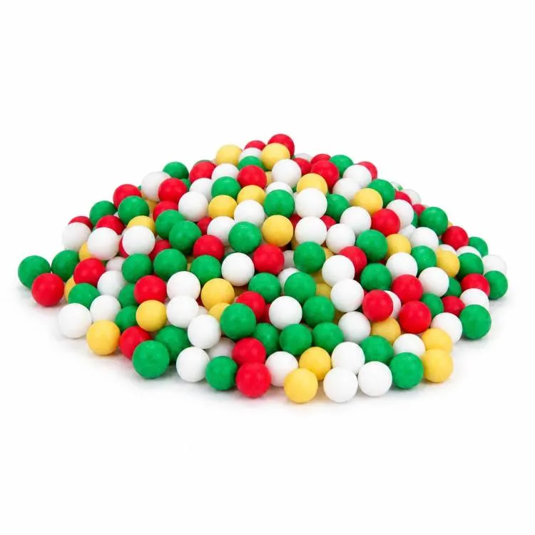Cukrové perly 5 mm, vánoční mix bílé, červené a zelené barvy, balení 80 g