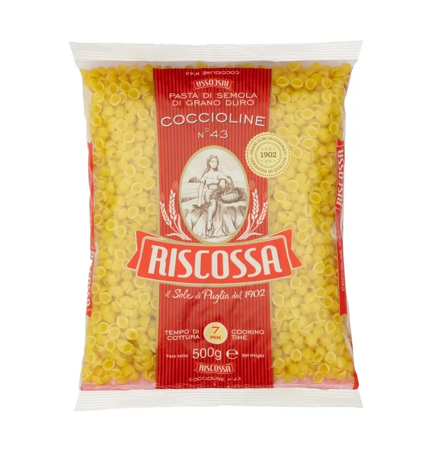 Italské semolinové těstoviny Coccioline ve tvaru drobných mušliček, balení 500 g