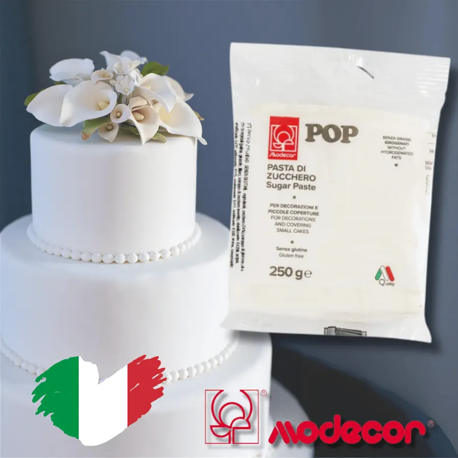 Bílý fondán Modecor POP potahovací hmota v balení 250 g