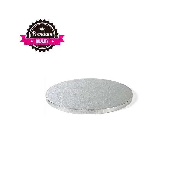 Kulatá stříbrná podložka pod dort o průměru 26 cm a síle 1,2 cm
