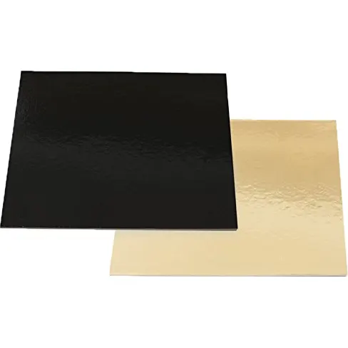 Čtvercová dortová podložka Decora 32 x 32 cm ve zlaté a černé barvě