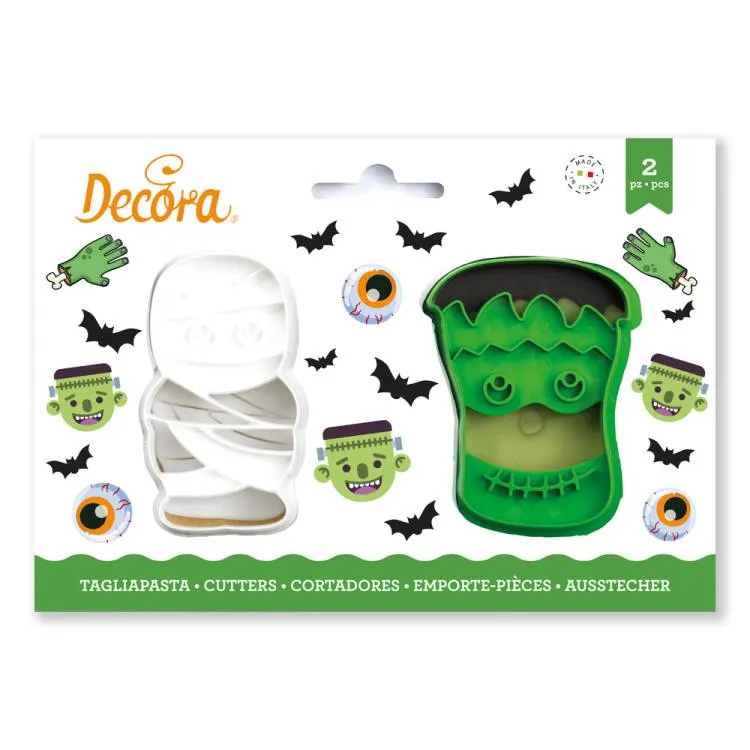 Vykrajovátko ve tvaru mumie a Frankensteina z kovu, velikost 8 cm, Decora