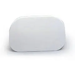 Tvrdá plastová karta s tunelovým zaobleným tvarem, rozměr 14,5 x 9,5 cm, bílý plast