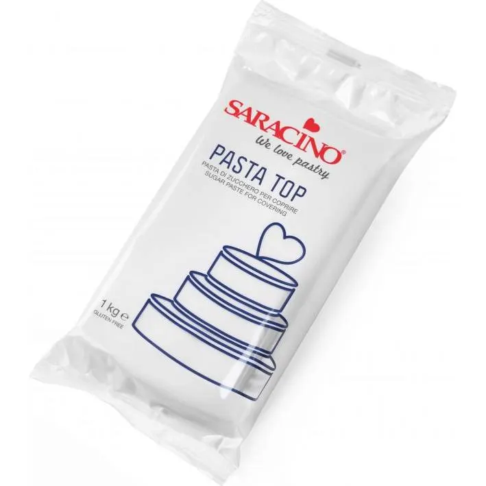 Bílá potahovací hmota Saracino Pasta Top v balení 1 kg na dort