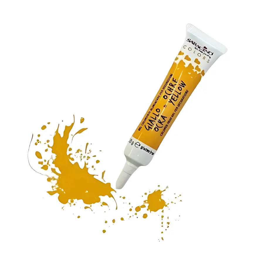 Gelová barva SARACINO tmavě žluté (ochre yellow) barvy v balení 20 g
