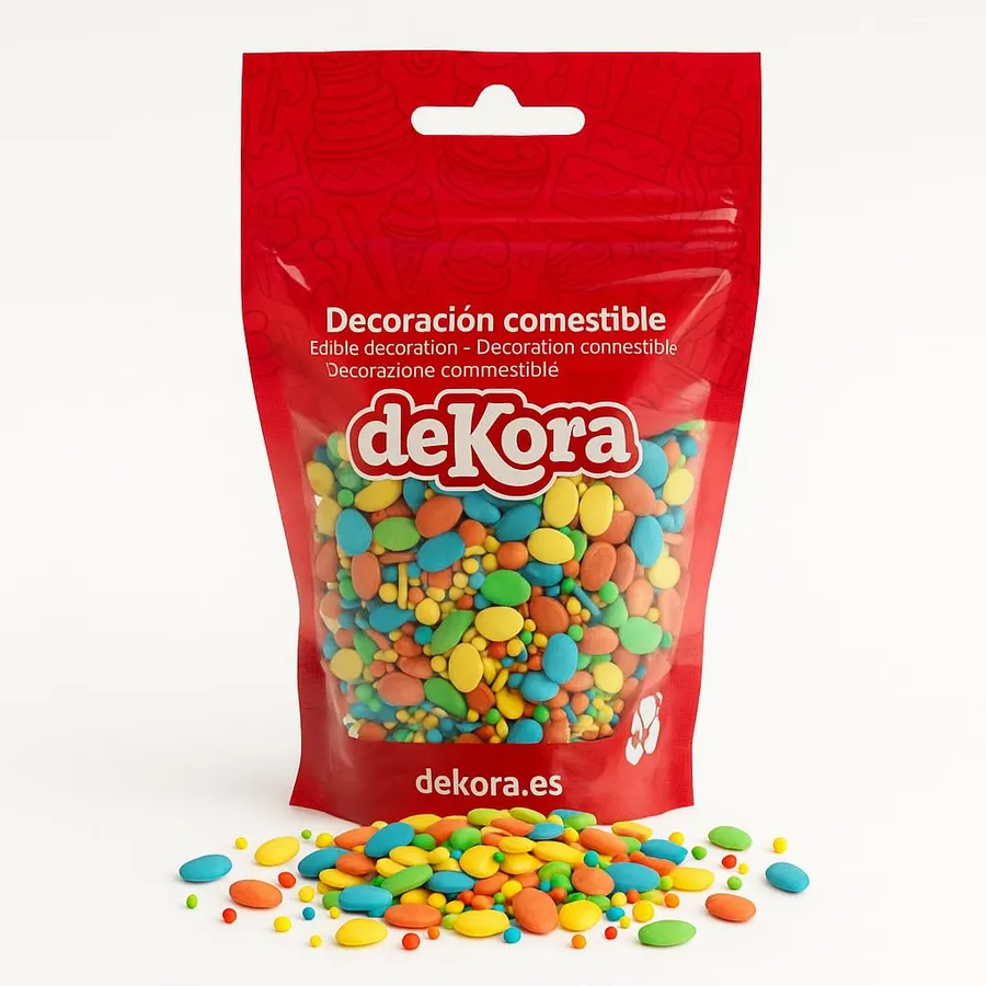 Barevná cukrová vajíčka na posypání dortu, balení 100 g, zářivé pestré tóny