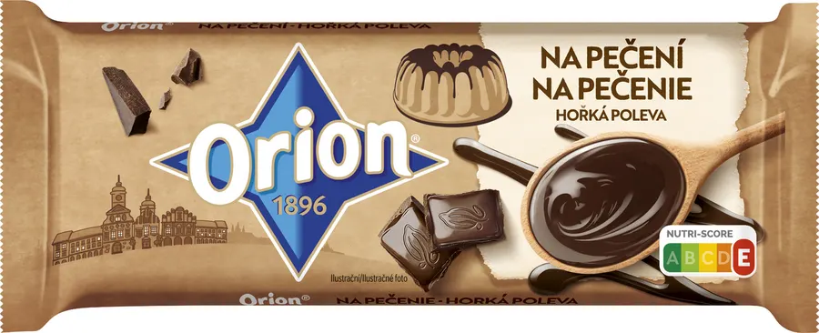 Tmavá cukrářská poleva Orion na vaření, balení 90 g