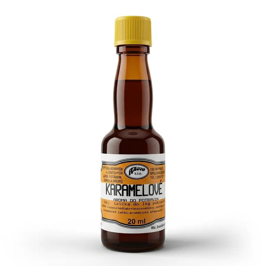 Lahvička karamelového aroma do potravin Aroco o objemu 20 ml