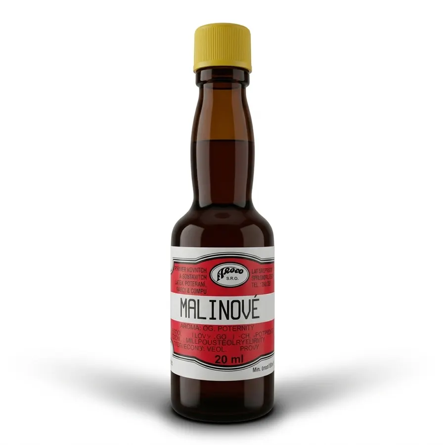 Tekuté malinové aroma do potravin Aroco v lahvičce o objemu 20 ml