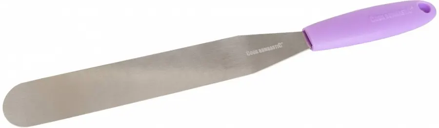 Rovná cukrářská paleta Alvarak s kovovou čepelí a dřevěnou rukojetí, celková délka 33 cm