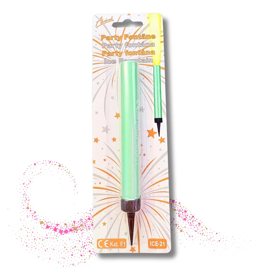 Dortová fontánka BABY MINT v dětské mentolově zelené barvě, výška 12 cm, balení 1 ks