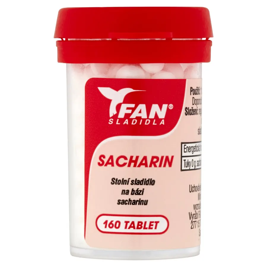 Stolní sladidlo FAN ze sacharinu v tabletách, balení 10 g obsahující 160 tablet