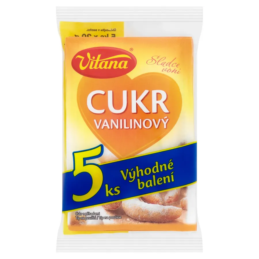 Vanilínový cukr Vitana v balení s pěti sáčky po 20 g
