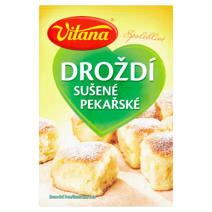Sáček sušeného pekařského droždí Vitana o hmotnosti 8 g