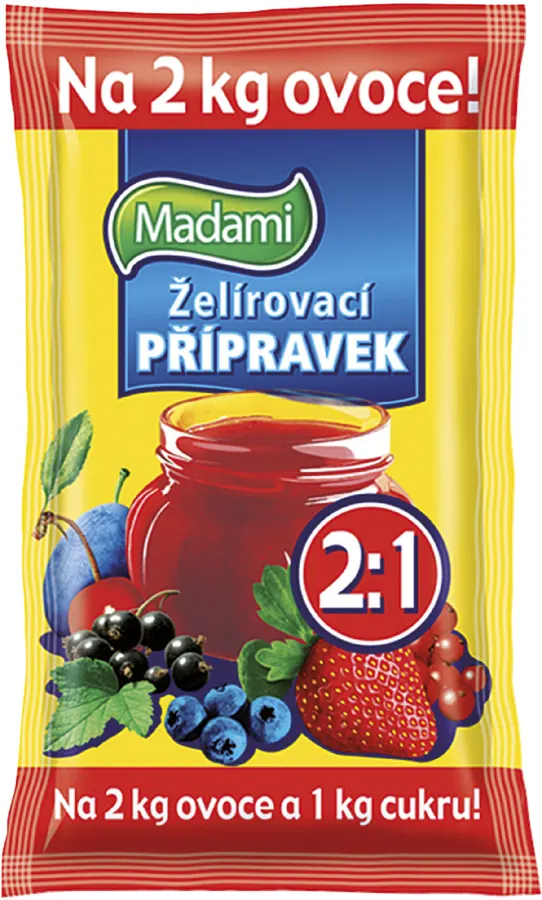 Balení želírovacího přípravku Madami na džemy a želé, hmotnost 50 g