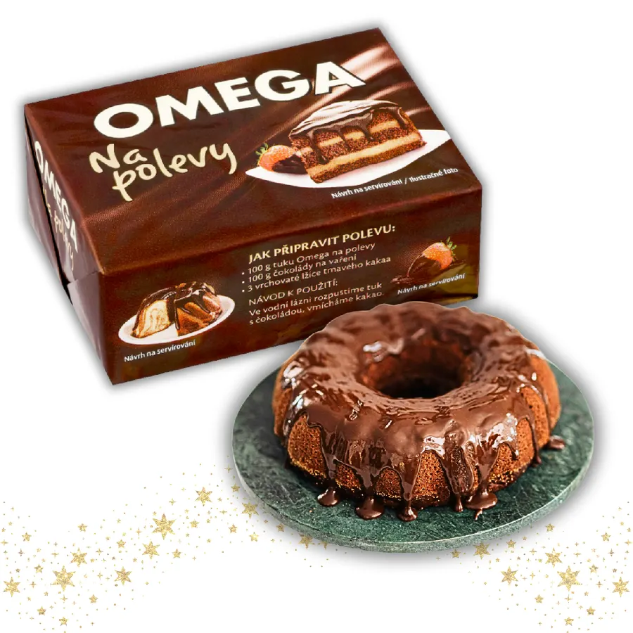 Balení ztuženého rostlinného tuku Omega na polevy, hmotnost 250 g