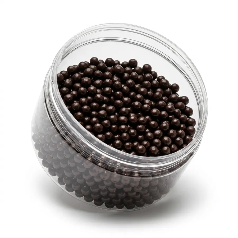 Hořké čokoládové cereální kuličky o průměru 5 mm, balení 100 g