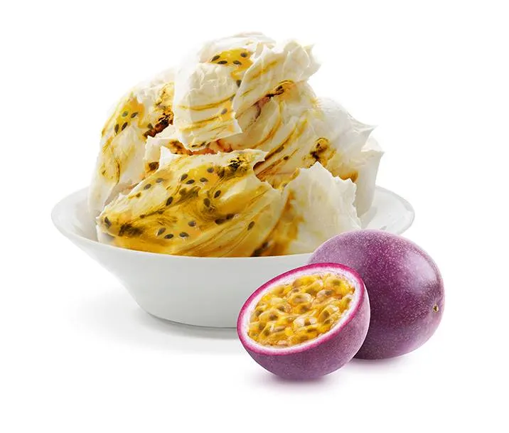 Protírací pasta Ecco! s příchutí marakuji v kelímku 200 g, žlutooranžová barva